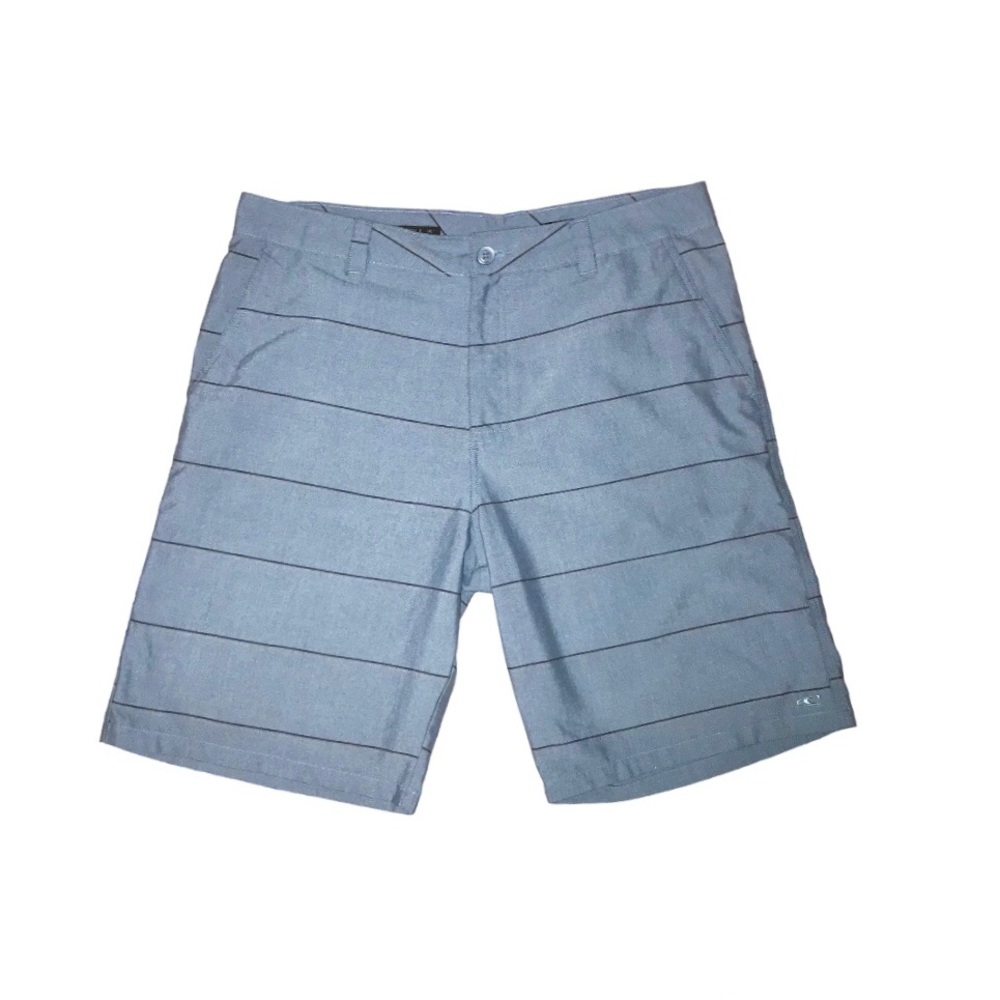 O'Neill Men's Blue Striped Relaxed Fit Flat Front Chino Shorts